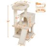 36" Cat Tree with Condo and Scratching Post Tower Kitten Activity Plush Play House Cat Nest