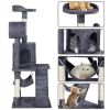 51" Cat Tree with Hammock and Scratching Post Tower